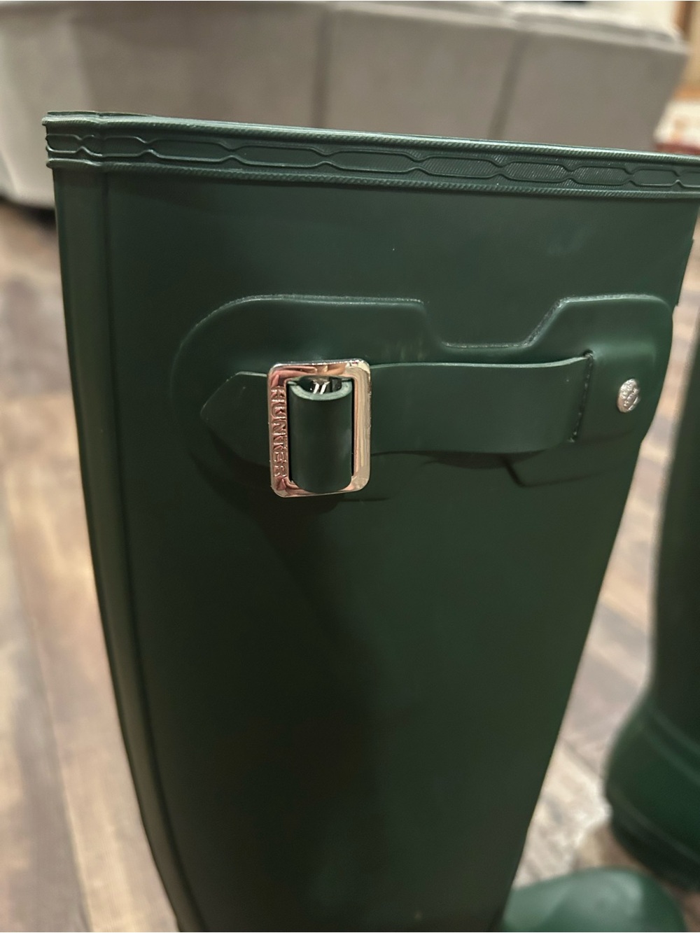 Hunter Green Tall Rain Boots - Dark Green - Picture 5 of 7